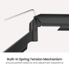 Bracom Super Economical Gas Spring Monitor Arm with USB Ports Black