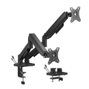 Bracom Super Economical Gas Spring Dual Monitor Arm with USB Ports Black