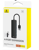 Baseus UltraJoy Series 4-Port HUB Lite 15cm Moon Whiteï¼ˆUSBA to USB3.0*4)