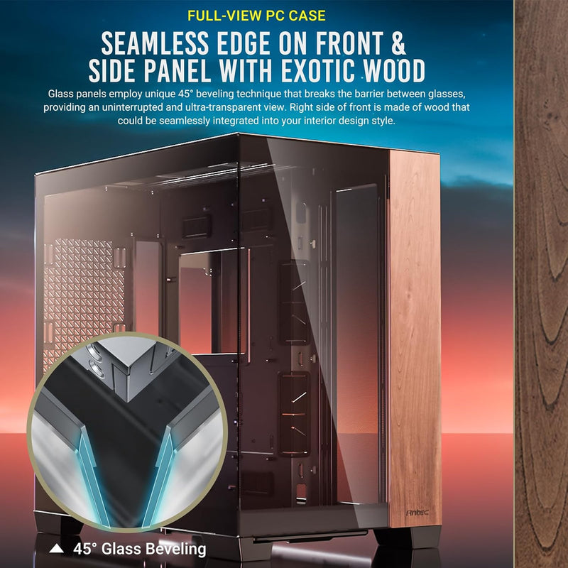 Antec Constellation C8 wood Full-View E-ATX 440mm GPU PC Case