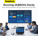 Baseus Metal Gleam Series II 6-in-1 USB HUB, USB-C to 1*HDMI4K@60Hz+1*USB-Cˆ10Gbps+2*USB-A(10Gbps)+1*RJ45+1*USB-CˆPD