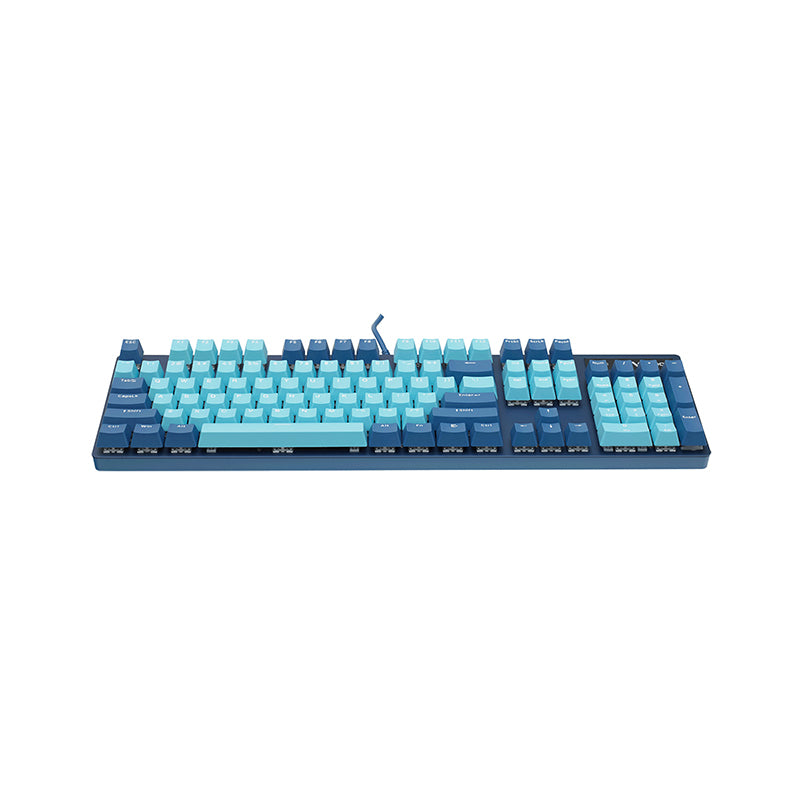 Rapoo V500 Pro Backlit Mechanical Spill Resistant, Metal Cover Gaming Keyboard, Cyan Blue