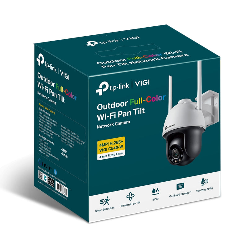 TP-Link VIGI C540-W (4mm) 4MP Outdoor Full-Colour Wi-Fi Pan Tilt Network Camera