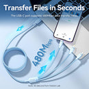 Vention USB 2.0 A Male to 3-in-1 USB-C & Lightning & Micro-B Male 6A Cable Aluminum Alloy Type