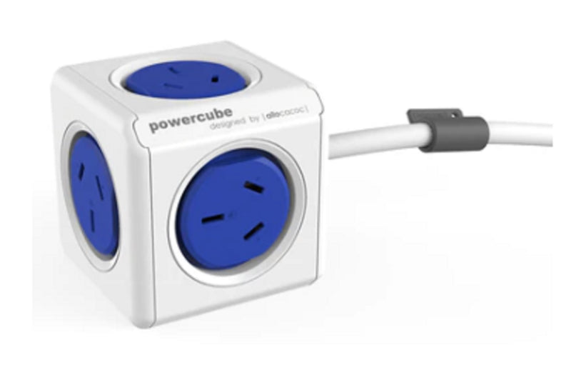 ALLOCACOC POWERCUBE EXTENDED OUTLETS, 1.5M - BLUE (0053)