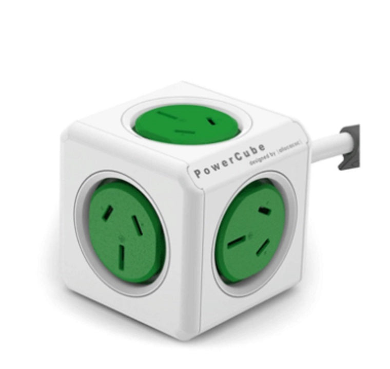 ALLOCACOC POWERCUBE Extended Outlets, 1.5M - Green (0039)
