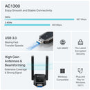 TP Link Archer T5U Plus AC1300 Dual Antennas High Gain Wireless USB Adapter