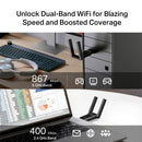 TP Link Archer T5U Plus AC1300 Dual Antennas High Gain Wireless USB Adapter