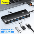 Baseus Lite Series 4-Port USB-A HUB Adapter (USB-A to USB 3.0*4) 25cm Black