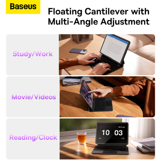 Baseus Brilliance Series Magnetic Keyboard Case for iPad Air4/Air5 10.9â€³ & iPad Pro 11â€³ - Black