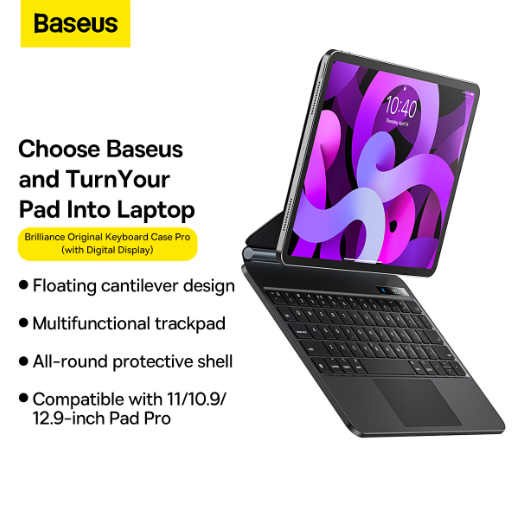 Baseus Brilliance Series Magnetic Keyboard Case for iPad Air4/Air5 10.9â€³ & iPad Pro 11â€³ - Black