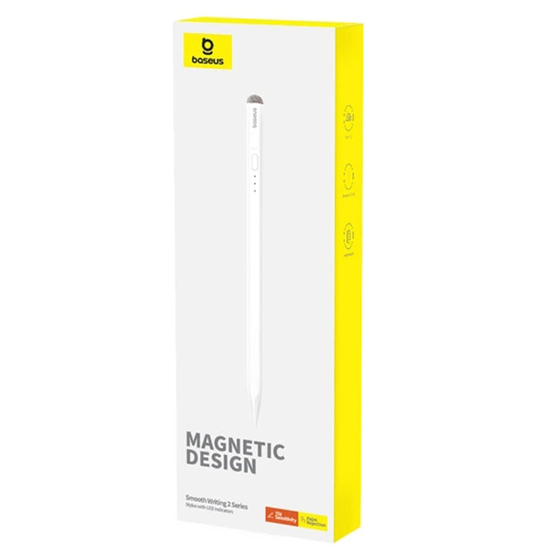 Baseus OS Smooth Writing 2 Series Stylus Lite with LED Indicators, Moon White (Active version with type-C cable and active pen tip)