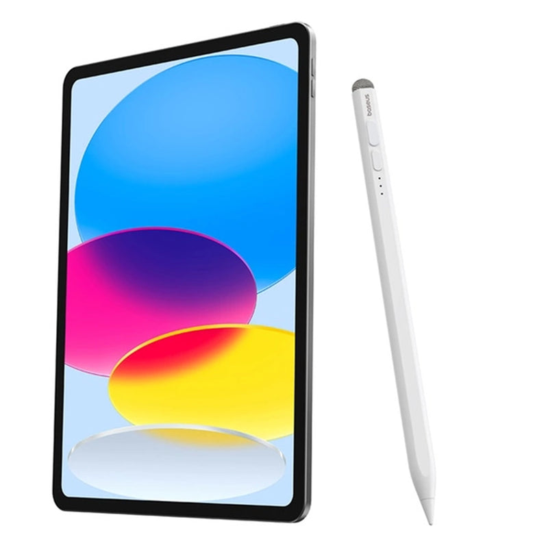 Baseus OS Smooth Writing 2 Series Stylus Lite with LED Indicators, Moon White (Active version with type-C cable and active pen tip)