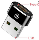 Baseus Mini Type-C Female to USB Male Adapter Converter Black