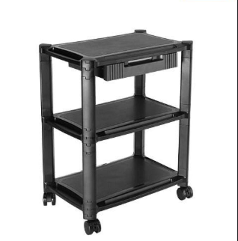 Bracom Height-Adjustable Smart Cart XL with Three-Shelves and Drawer 13-32 Monitors