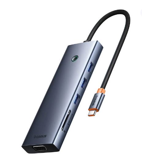 Baseus UltraJoy Series 10-Port HUB Docking Station, Type-C to HDMI4K@60Hz*1+VGA*1+USB 3.0*3+PD*1+RJ45*1+SD/TF*1+3.5mm/