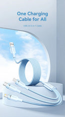 Vention USB 2.0 A Male to 3-in-1 USB-C & Lightning & Micro-B Male 3A Cable Aluminum Alloy 1.5m
