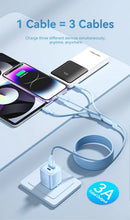 Vention USB 2.0 A Male to 3-in-1 USB-C & Lightning & Micro-B Male 3A Cable Aluminum Alloy 1.5m