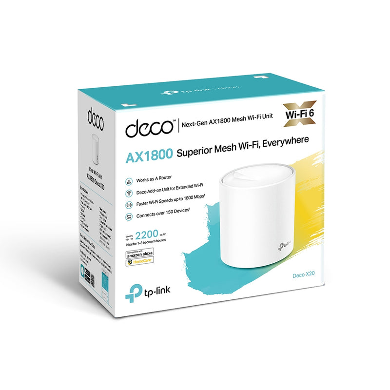 TP-Link Deco X20 Wi-Fi 6 Whole-Home Mesh System - 1 Pack