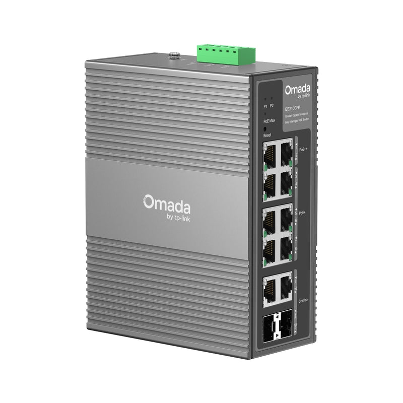 TP-Link IES210GPP, Omada 10-Port Gigabit Industrial Easy Managed Switch with 6-Port PoE+ and 2-Port PoE++