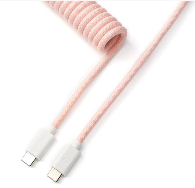 Keychron Light Pink Coiled Straight Aviator Type-C Cable