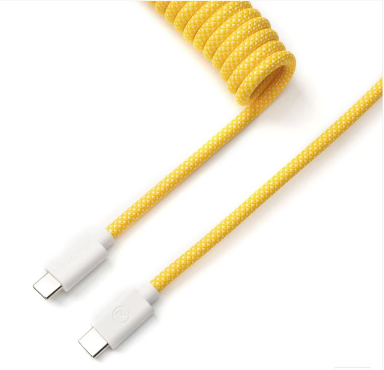 Keychron Yellow Coiled Straight Aviator Type-C Cable
