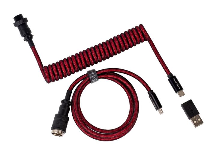 Keychron Premium Red Coiled Straight Aviator Cable