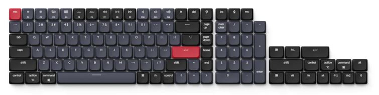 Keychron Low Profile ABS Keycap Full Keycap Set - Black and Grey