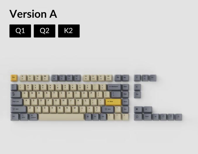 Keychron Q1 & K2 OEM Dye-Sub PBT Keycap Set - Wheat Gray