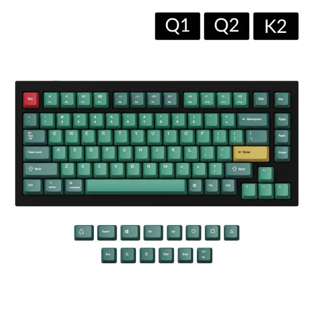 Keychron Q1 & K2 OEM Dye-Sub PBT Keycap Set - Forest Q1/Q2
