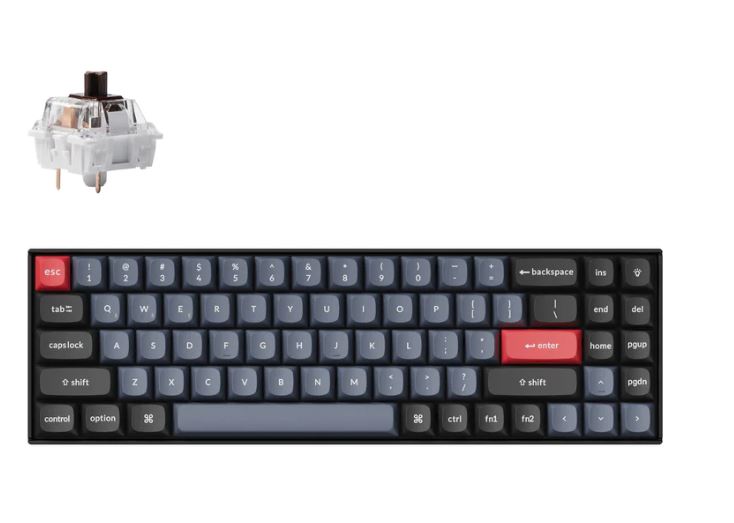 Keychron K14P-H3, 70% Layout, Brown Switch, RGB Backlight, Black, Hot Swap, QMK/VIA Mechanical Wireless Pro
