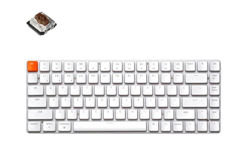 Keychron K3-K3,  75% Layout 84 Keys, Brown Switch, Non Backlit, Low Profile Gateron, Mechanical Wireless Keyboard