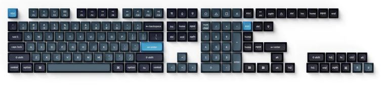 Keychron Double Shot KSA PBT Keycap Full Keycap Set - Dark Gray and Grayish Blue