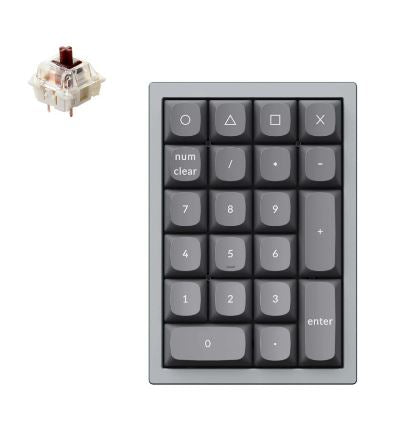Keychron Q0-D3 Number Pad 21 Key Grey Brown Switch RGB Hot-Swap Wired Keyboard
