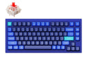 Keychron Q1-J1, 75% Layout 84 keys, Red Switch, RGB, Navy Blue Frame, Hot Swap, QMK, Gateron G Pro, Mechanical Wired Keyboard