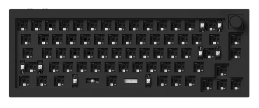 Keychron Q2P-B1 65% Barebone, RGB, Carbon Black QMK/VIA Wireless Mechanical Pro with Knob Keyboard