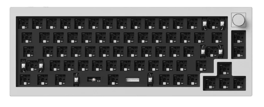 Keychron Q2P-B4 65% Barebone, RGB, Shell White QMK/VIA Wireless Mechanical Pro with Knob Keyboard