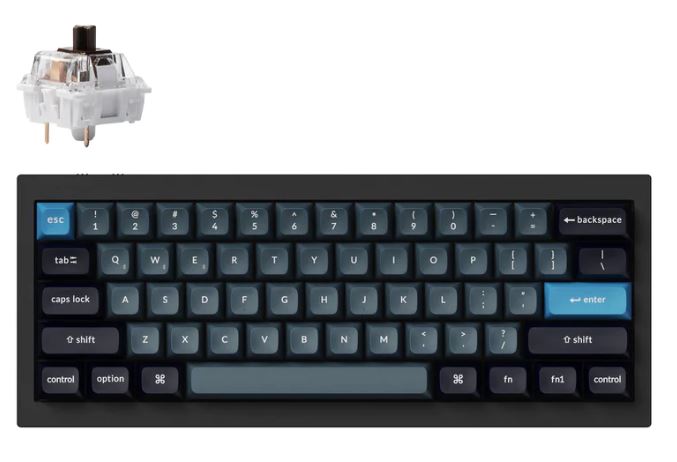 Keychron Q4P-C3, 60% Layout, Brown Switch, RGB Backlight, Black, Hot Swap, Mechanical Wireless Pro