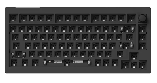 Keychron V1M-Z4 75% Barebone, RGB, Carbon Black QMK/VIA Wireless Mechanical with Knob Keyboard