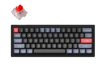 Keychron V4-B1, 60% Layout 61 Keys, Red Switch, RGB, Black Frame, Hot-Swap, Keychron Pro, Mechanical Wired Keyboard