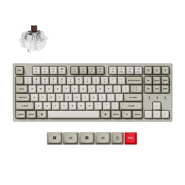 Keychron C1 Pro 8K QMK Wired RGB Backlight Hot-Swap Keychron Super BROWN Switch Mechanical Keyboard