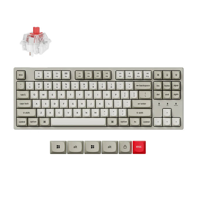 Keychron C1 Pro 8K QMK Wired RGB Backlight Hot-Swap Keychron Super RED Switch Mechanical Keyboard