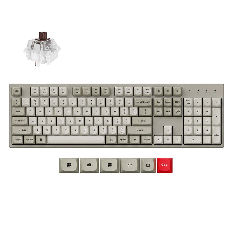 Keychron C2 Pro 8K QMK Wired RGB Backlight Hot-Swap Keychron Super BROWN Switch Mechanical Keyboard