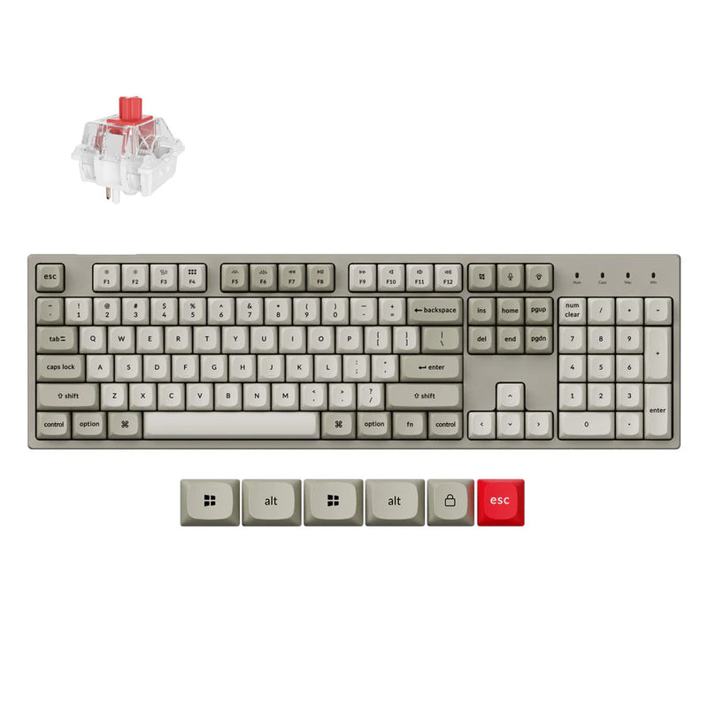 Keychron C2 Pro 8K QMK Wired RGB Backlight Hot-Swap Keychron Super RED Switch Mechanical Keyboard