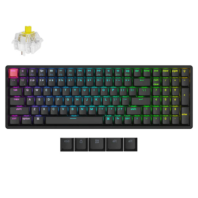 Keychron K4X-J4, 96% layout,  QMK, RGB Backlight, Aluminum Frame, Super Switch Banana, Hot-Swap, Wireless Mechanical Keyboard