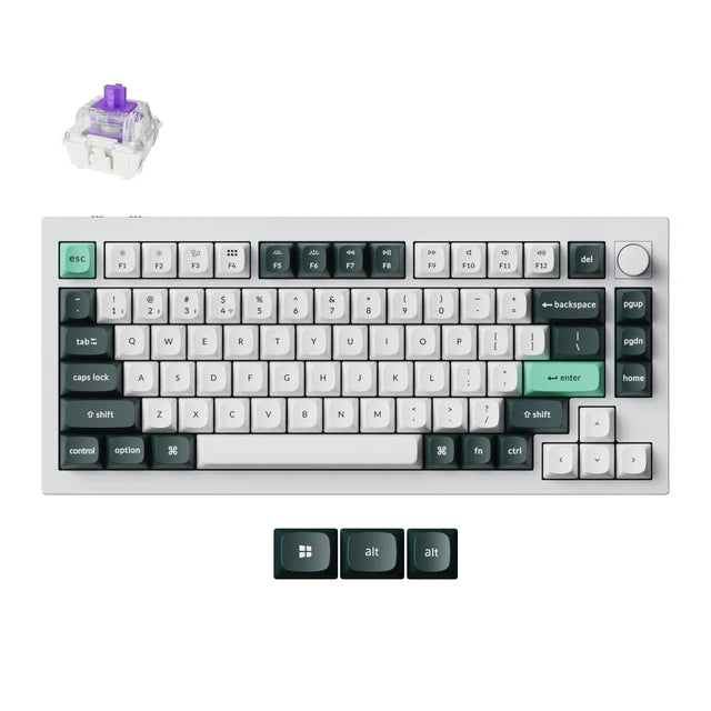 Keychron Q1 HE QMK Knob Shell White Gateron Double-Rail Magnetic Nebula Switch Wireless Custom Keyboard