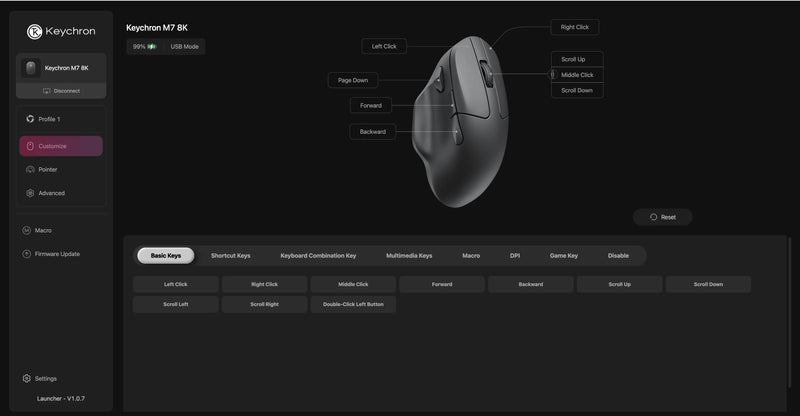 Keychron M7 8K Wireless Mouse - Black