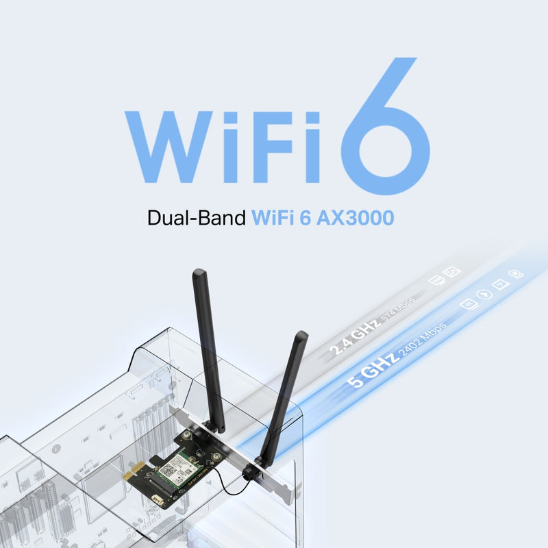 Mercusys AX3000 Dual-Band Wi-Fi 6 Bluetooth PCI Express Adapter
