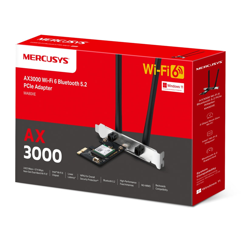 Mercusys AX3000 Dual-Band Wi-Fi 6 Bluetooth PCI Express Adapter