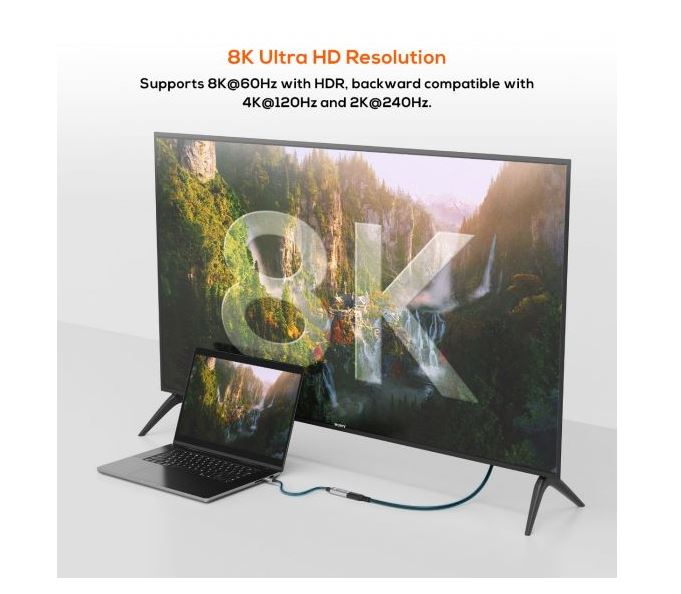 mbeat Tough Link 8K USB-C to HDMI Adapter - Space Grey